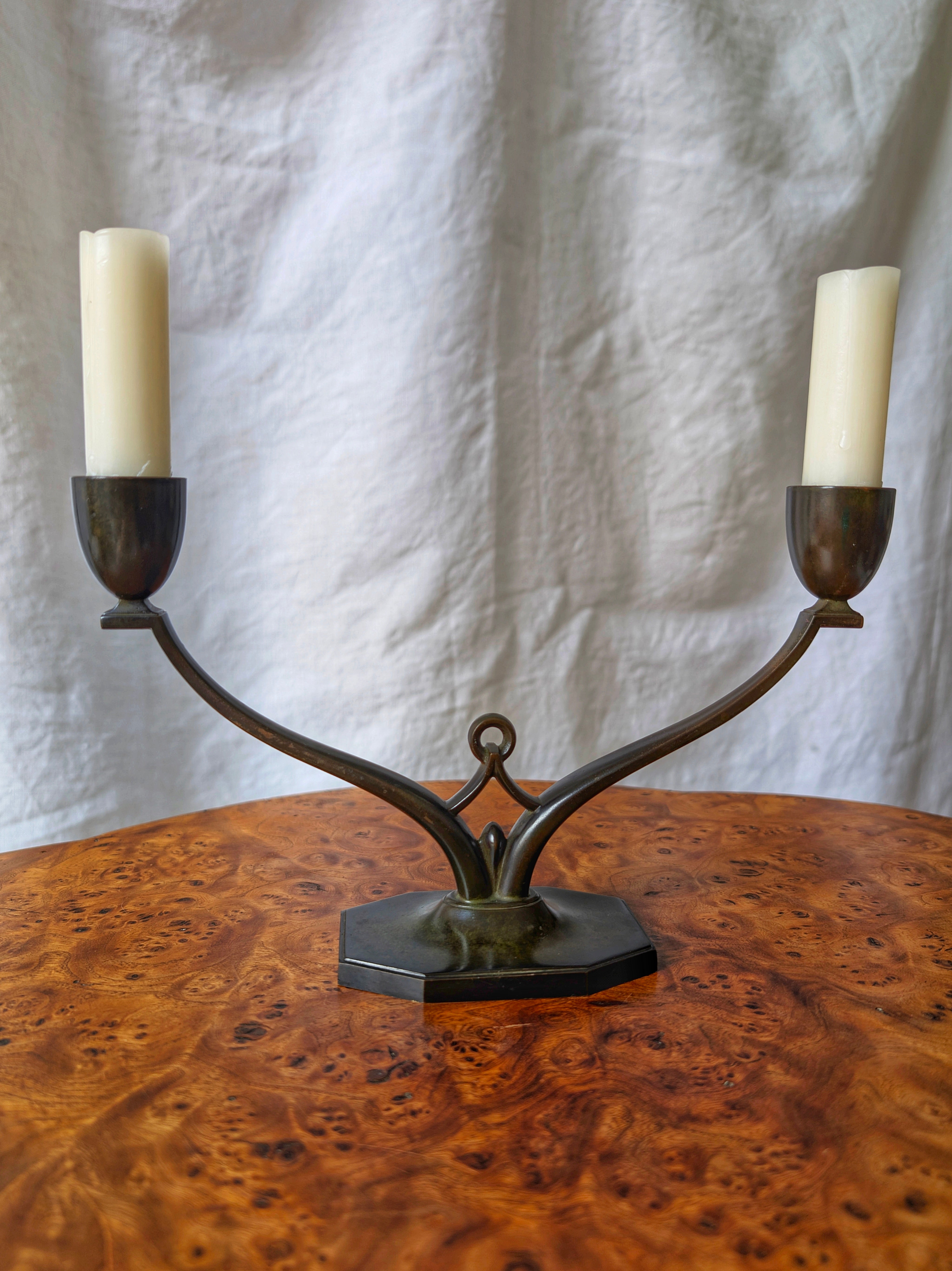Just Andersen Bronze 1930s Art Deco Candleholder – Vintrovia