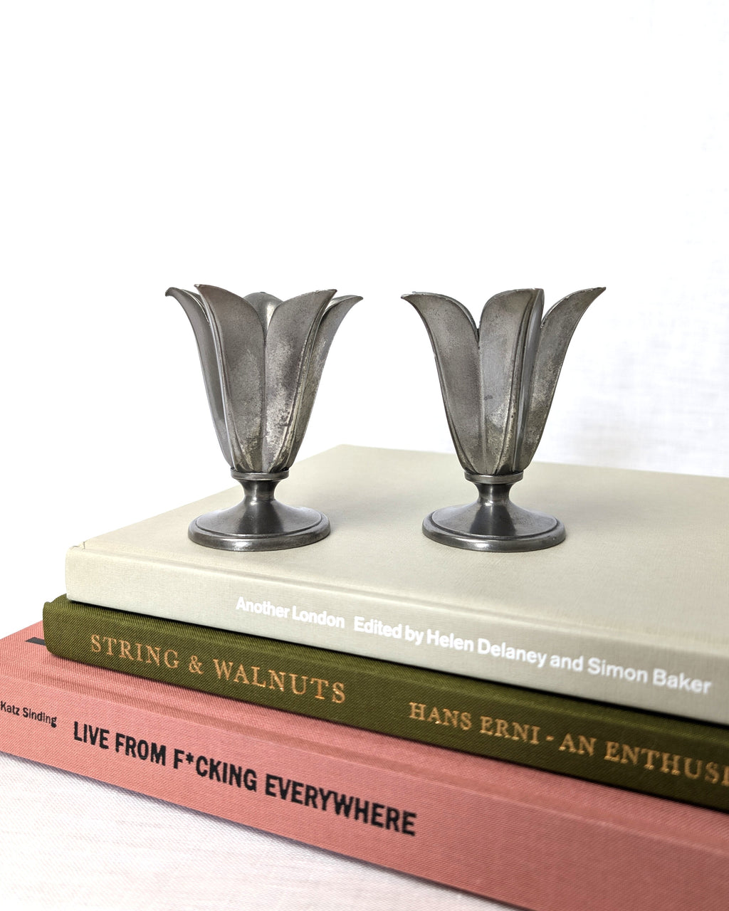 Just Andersen Pewter Tulip Candle Holders