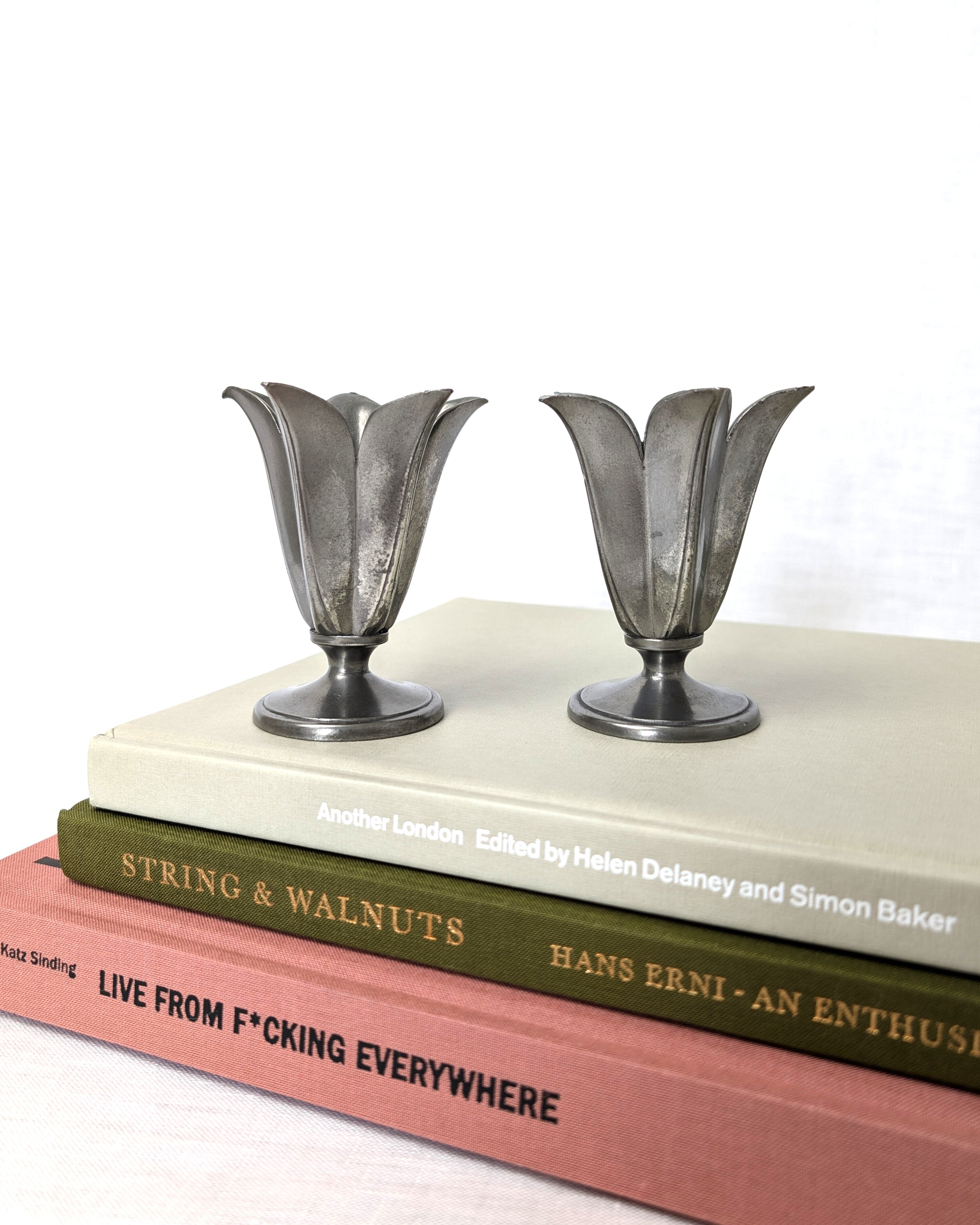 Just Andersen Pewter Tulip Candle Holders