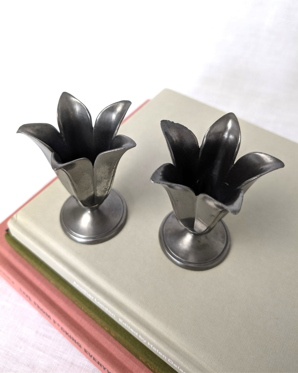 Just Andersen Pewter Tulip Candle Holders