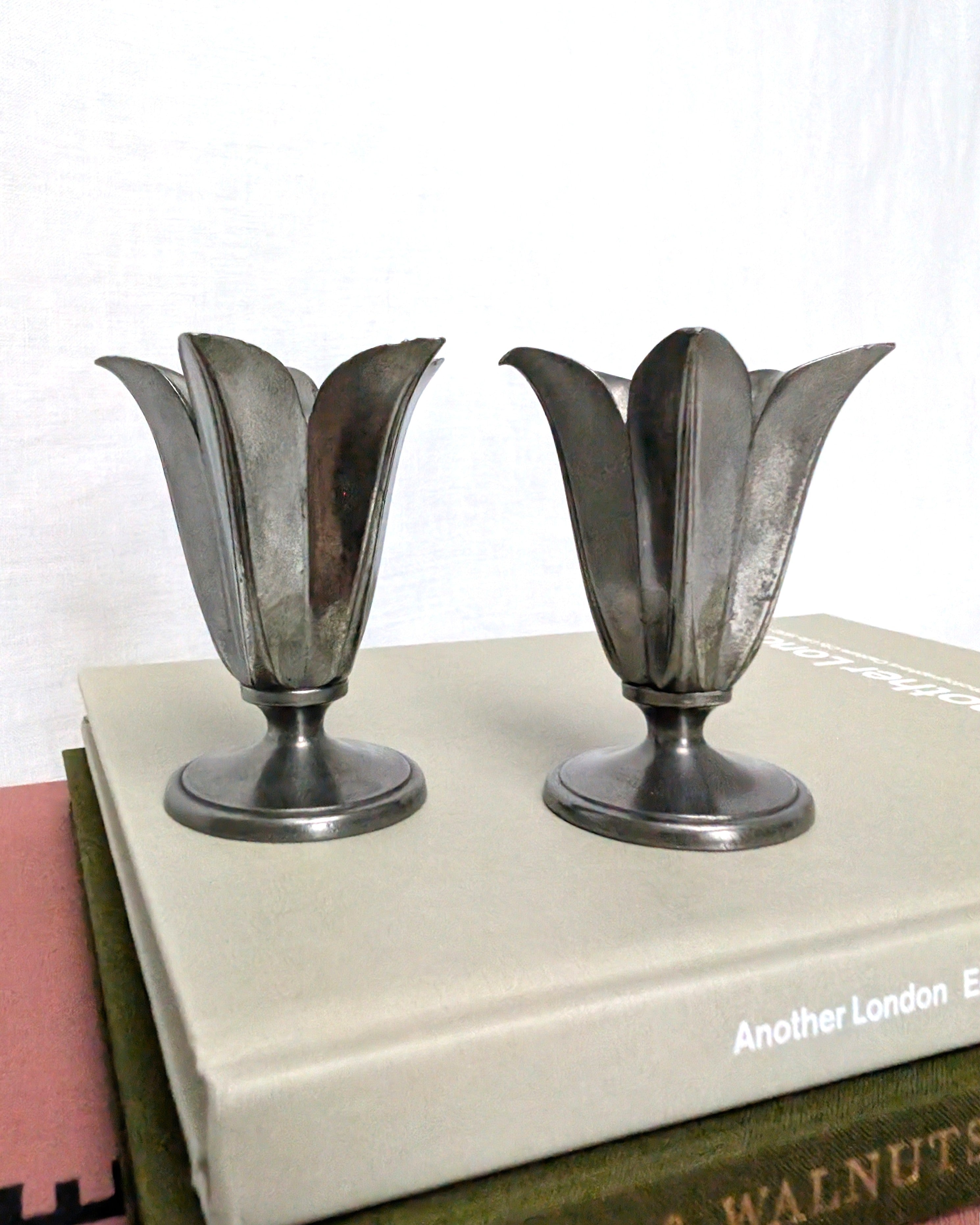 Just Andersen Pewter Tulip Candle Holders