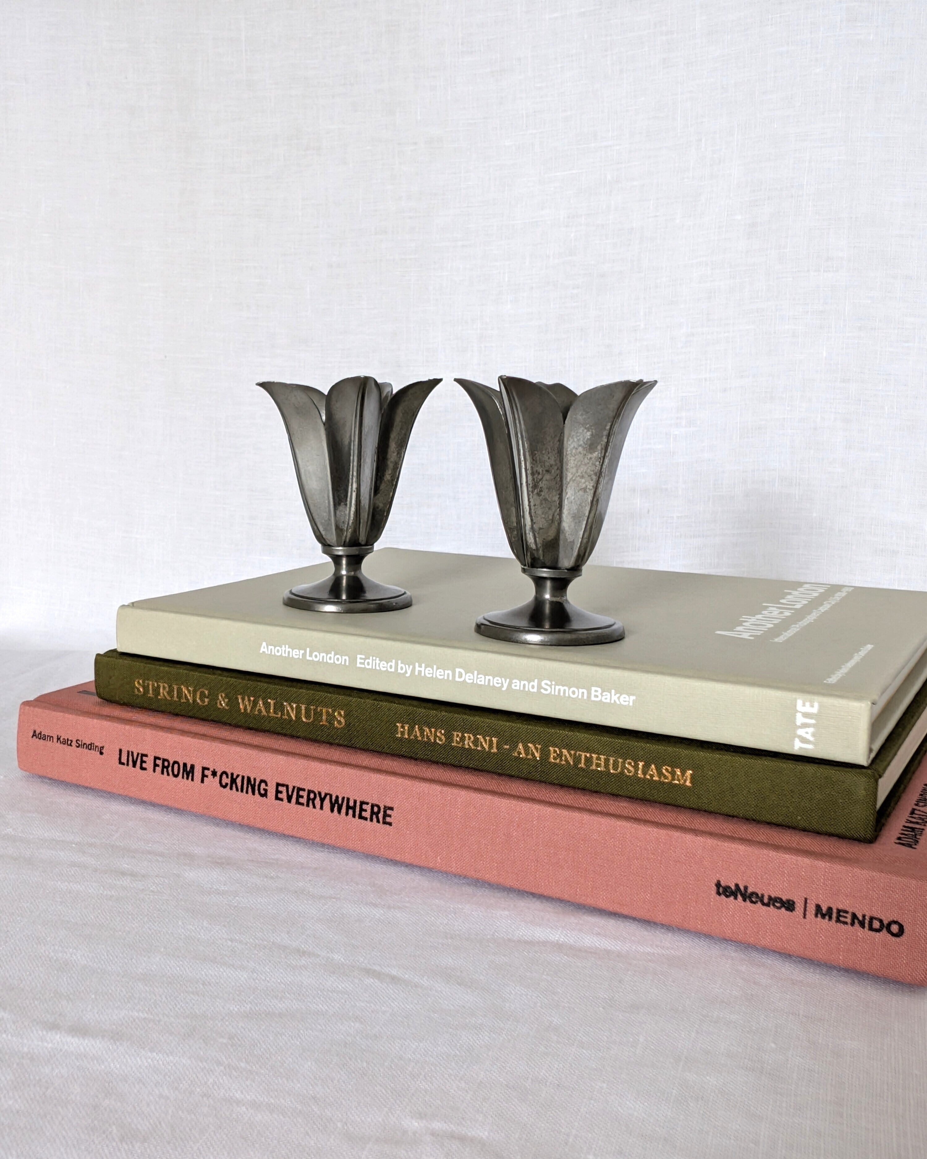 Just Andersen Pewter Tulip Candle Holders