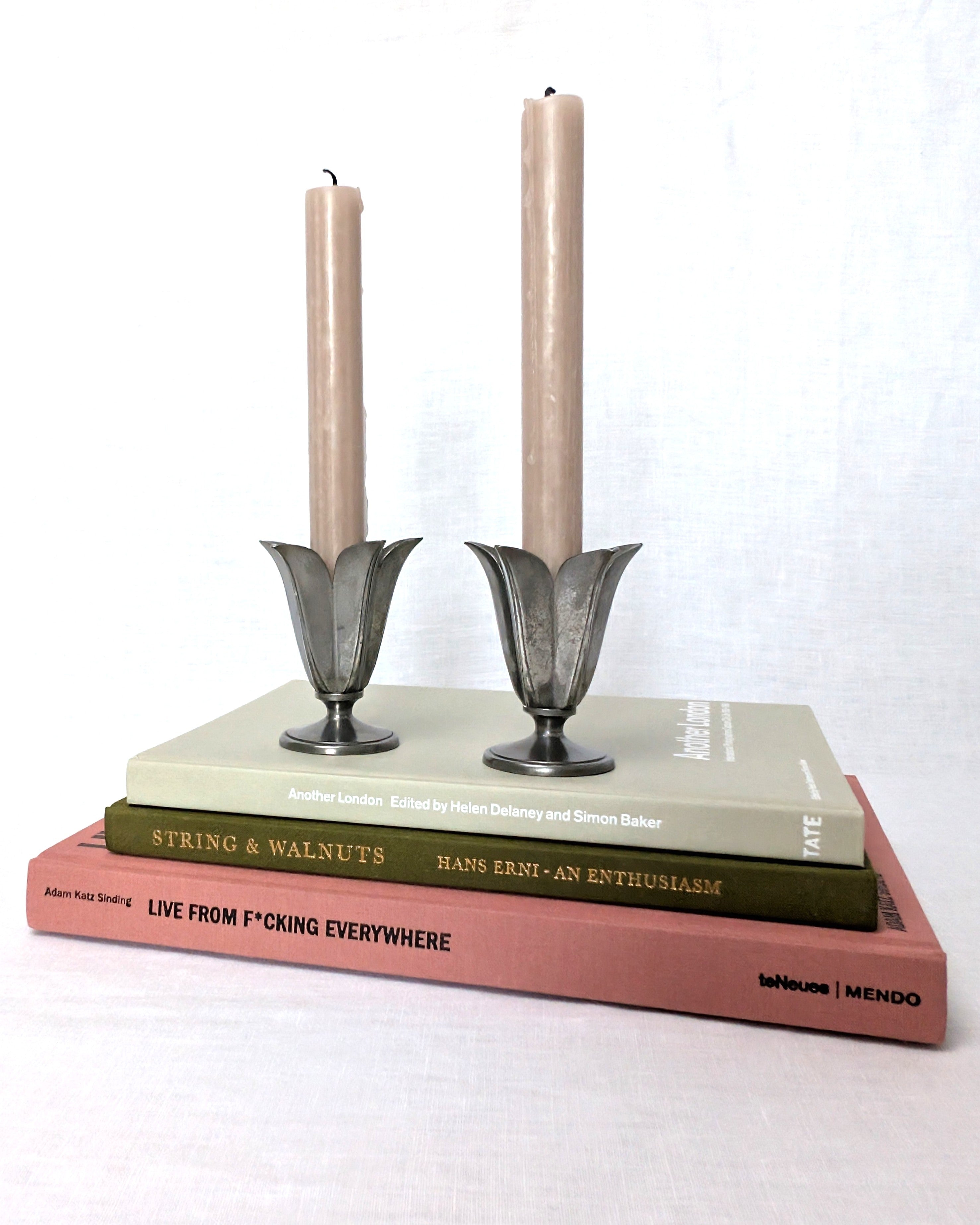 Just Andersen Pewter Tulip Candle Holders