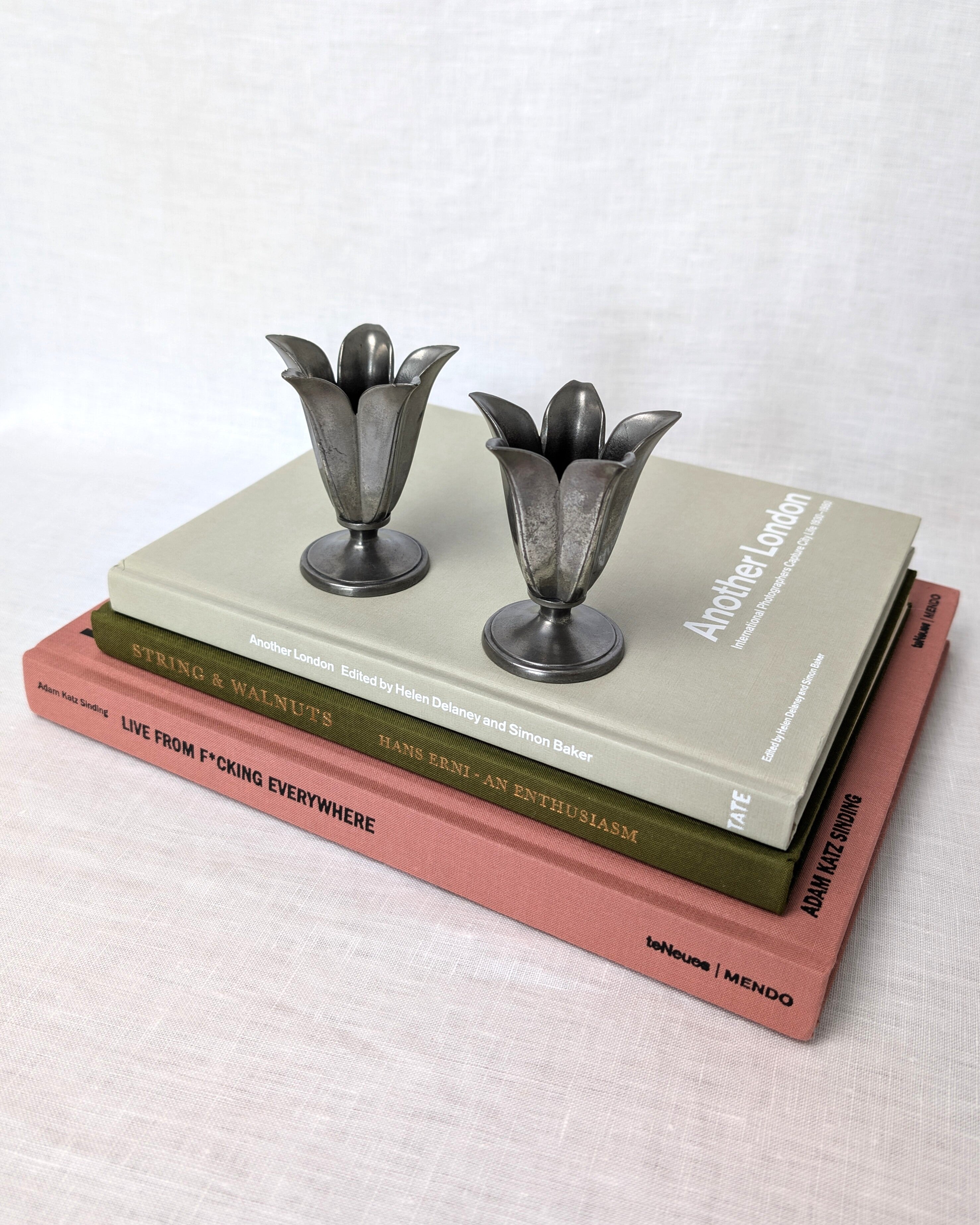 Just Andersen Pewter Tulip Candle Holders