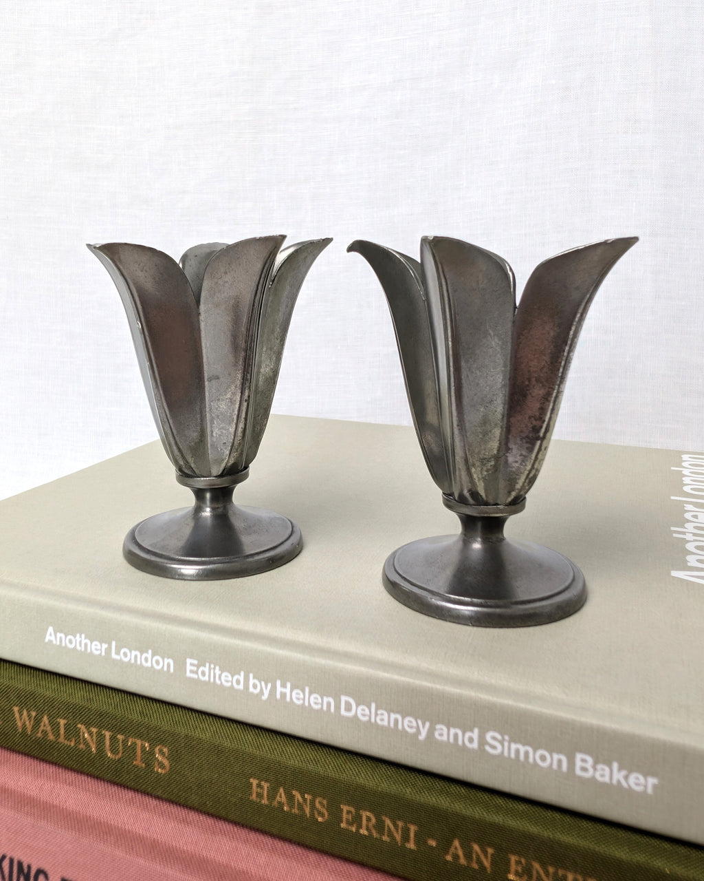 Just Andersen Pewter Tulip Candle Holders