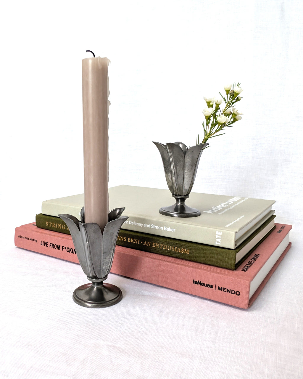 Just Andersen Pewter Tulip Candle Holders