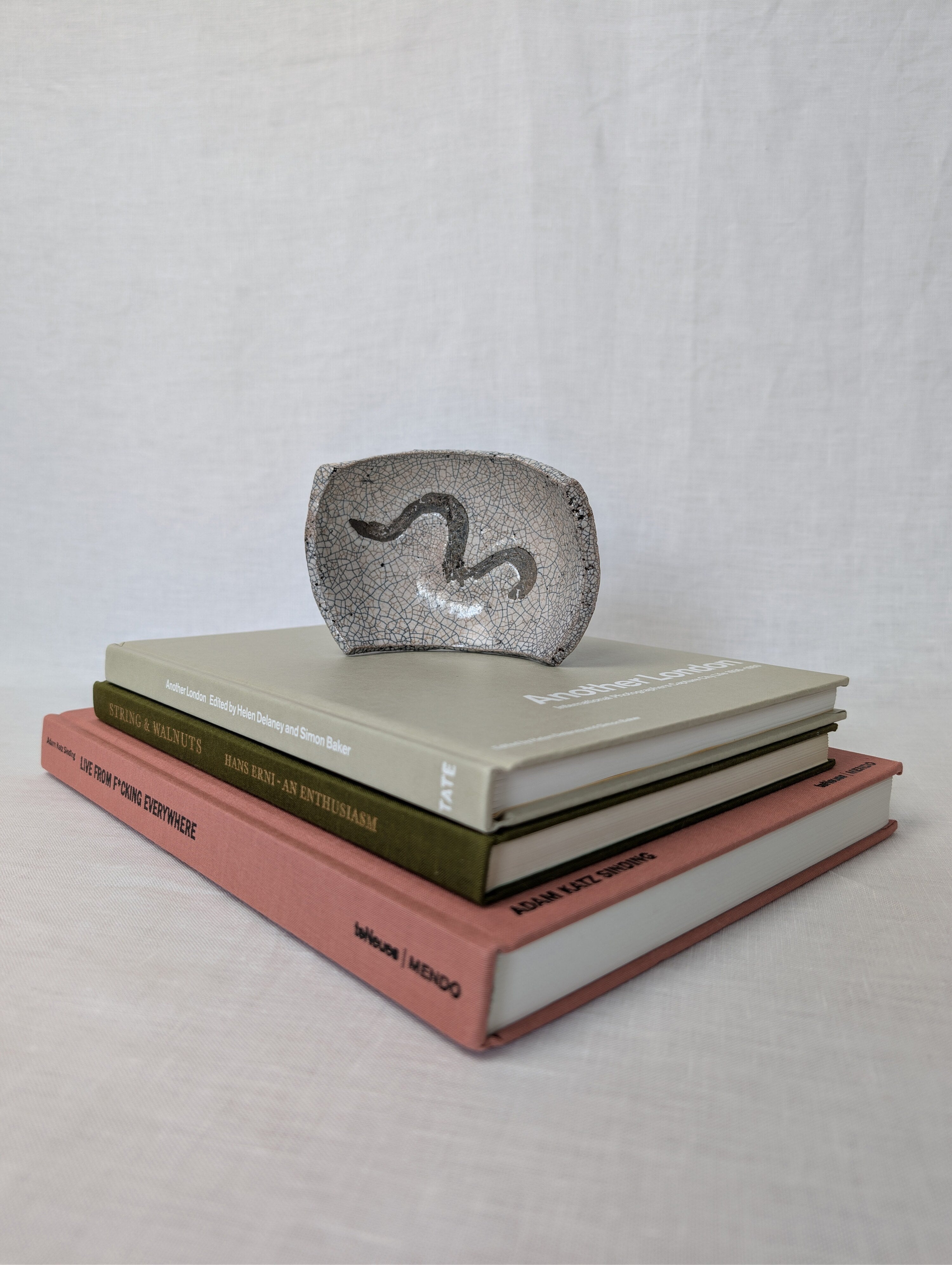 Vintage Raku Monochrome Trinket Dish