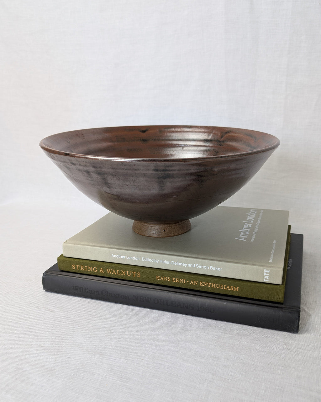 Vintage Ceramic Iridescent Mauve Bowl By Francis Glanville Cooper