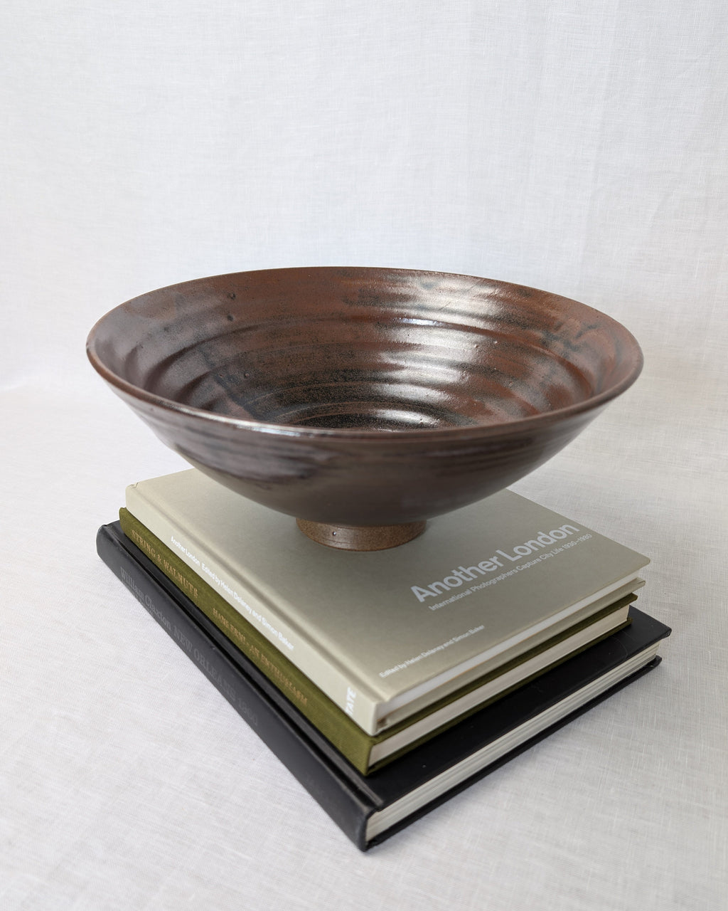Vintage Ceramic Iridescent Mauve Bowl By Francis Glanville Cooper