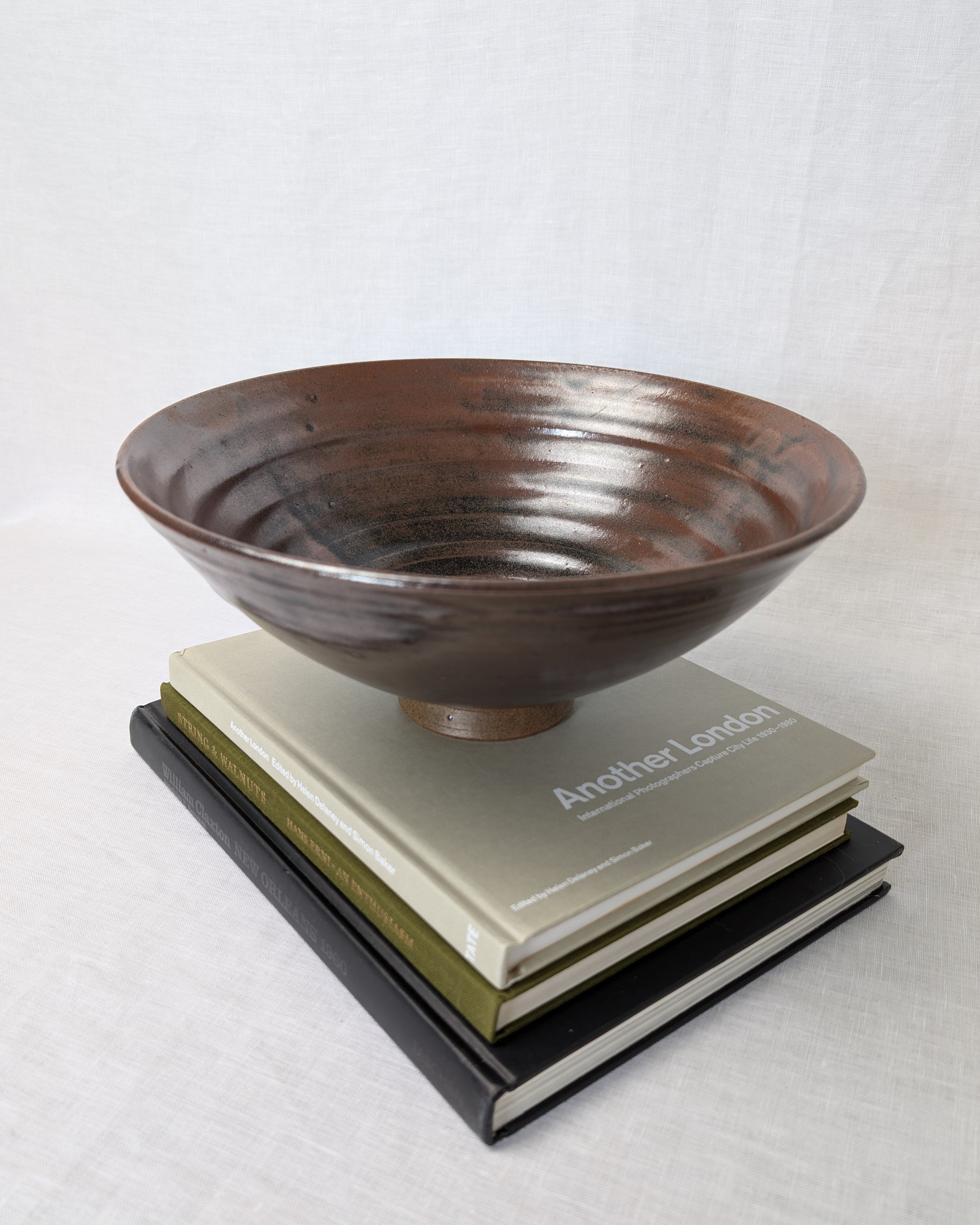 Vintage Ceramic Iridescent Mauve Bowl By Francis Glanville Cooper