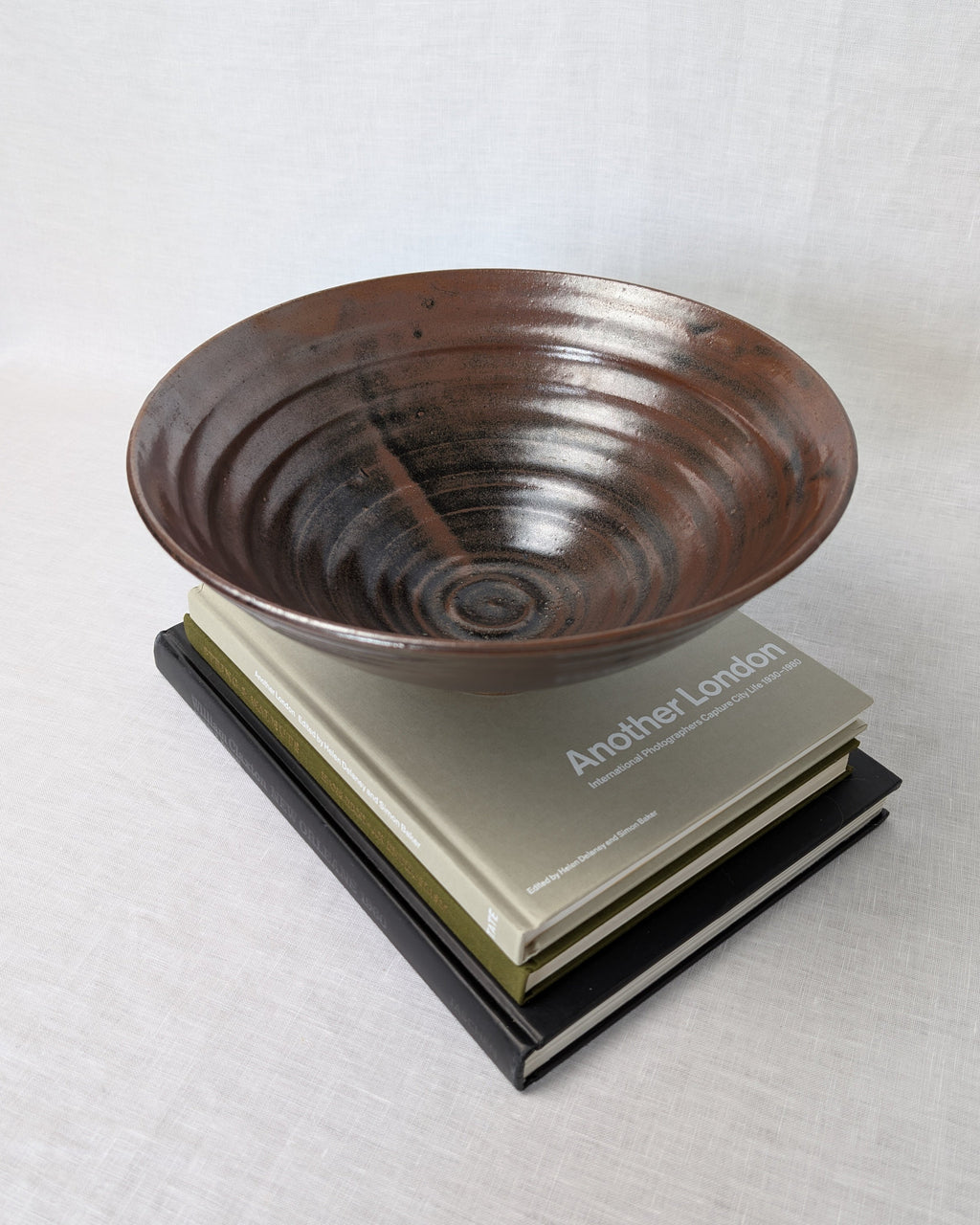 Vintage Ceramic Iridescent Mauve Bowl By Francis Glanville Cooper