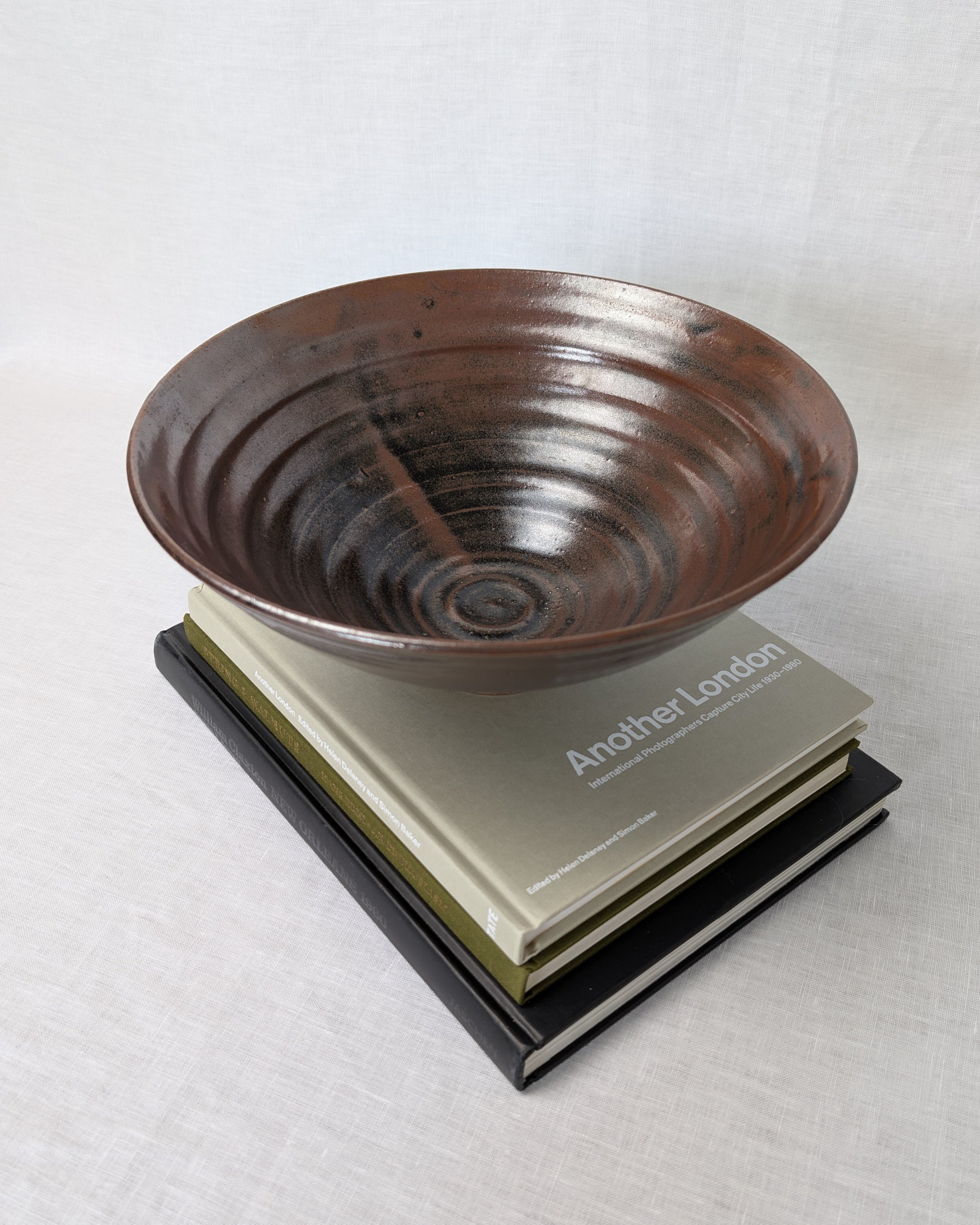 Vintage Ceramic Iridescent Mauve Bowl By Francis Glanville Cooper