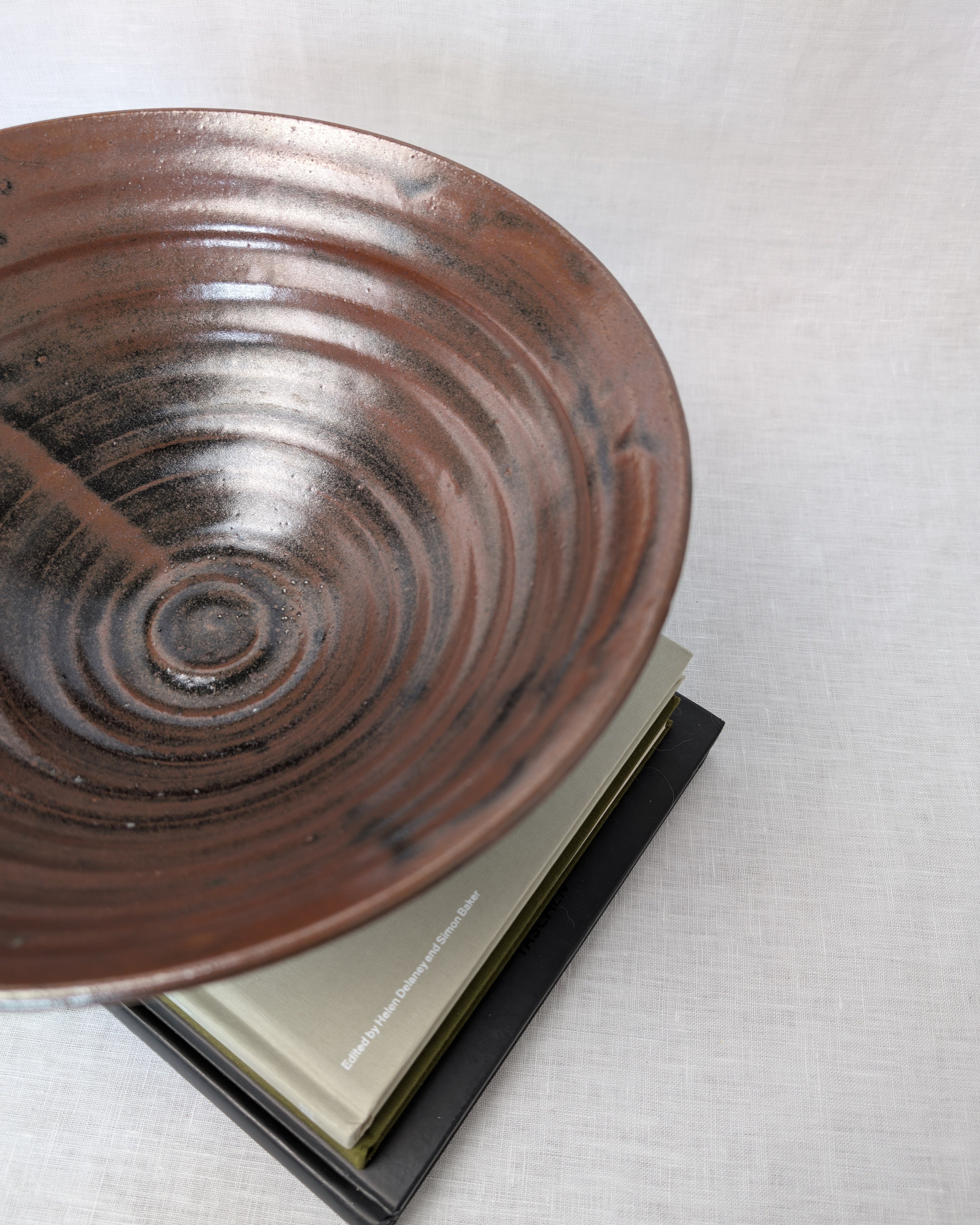 Vintage Ceramic Iridescent Mauve Bowl By Francis Glanville Cooper