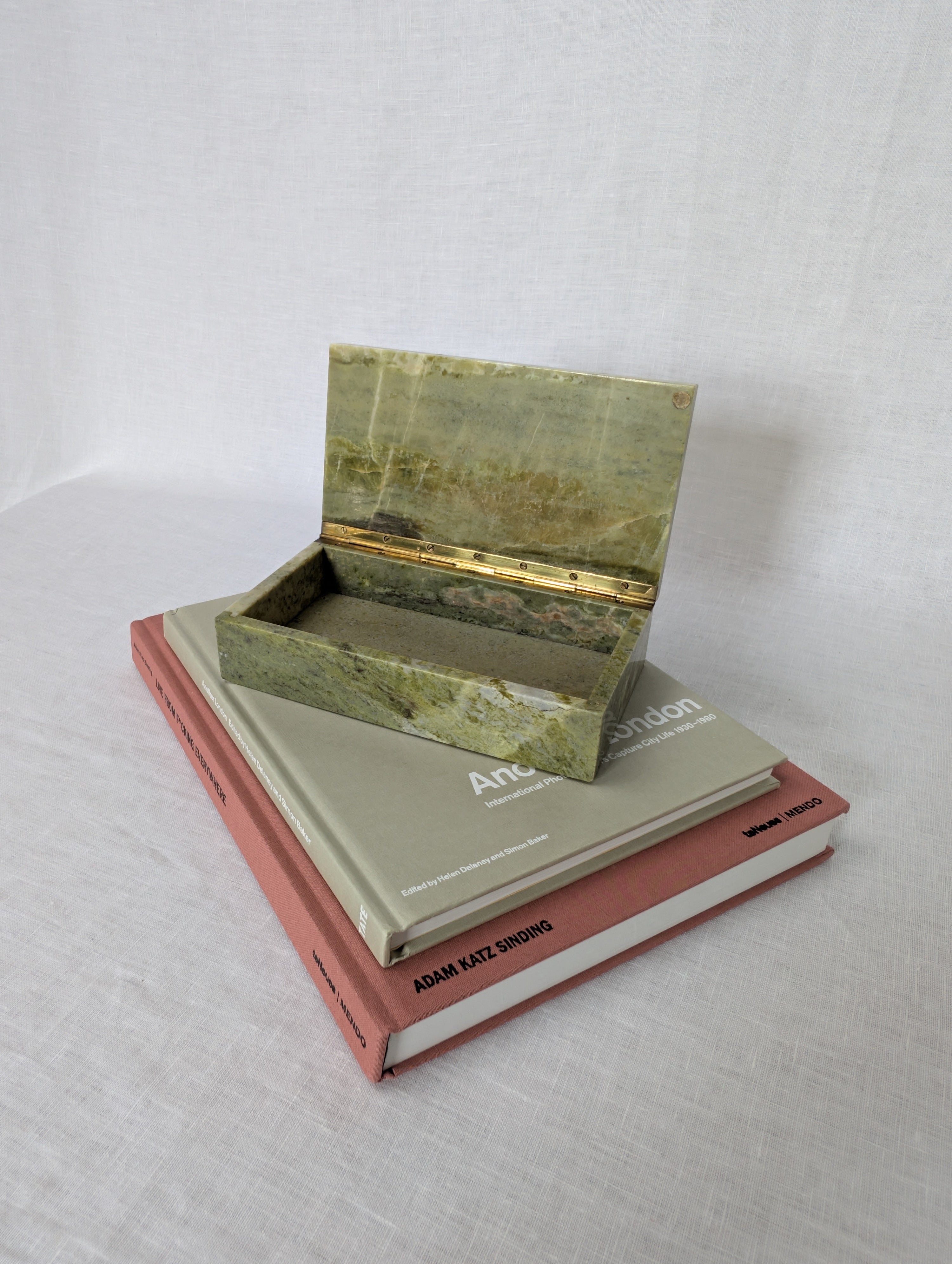 Antique Henry Griffith & Sons Green Marble Trinket Box
