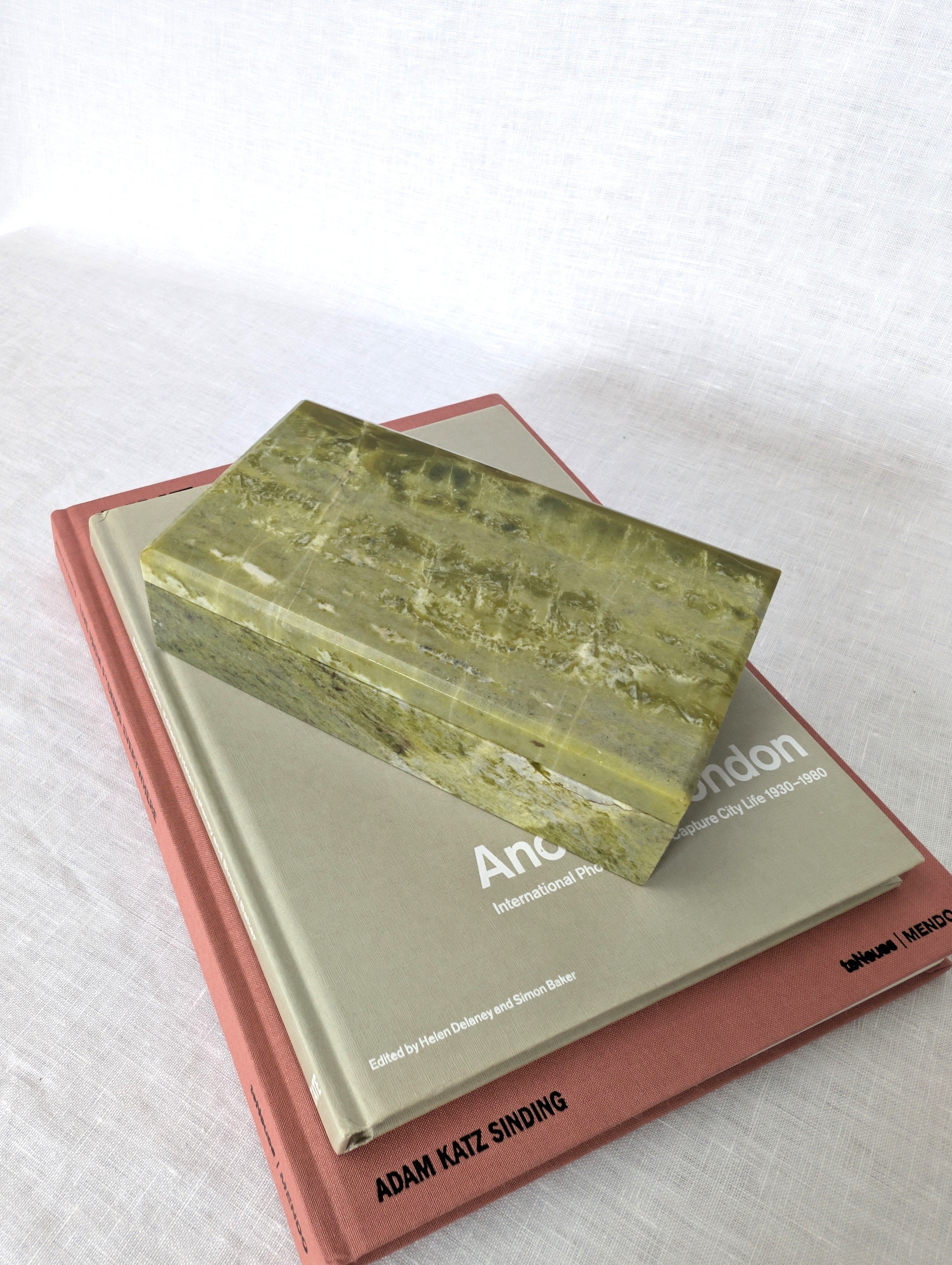 Antique Henry Griffith & Sons Green Marble Trinket Box