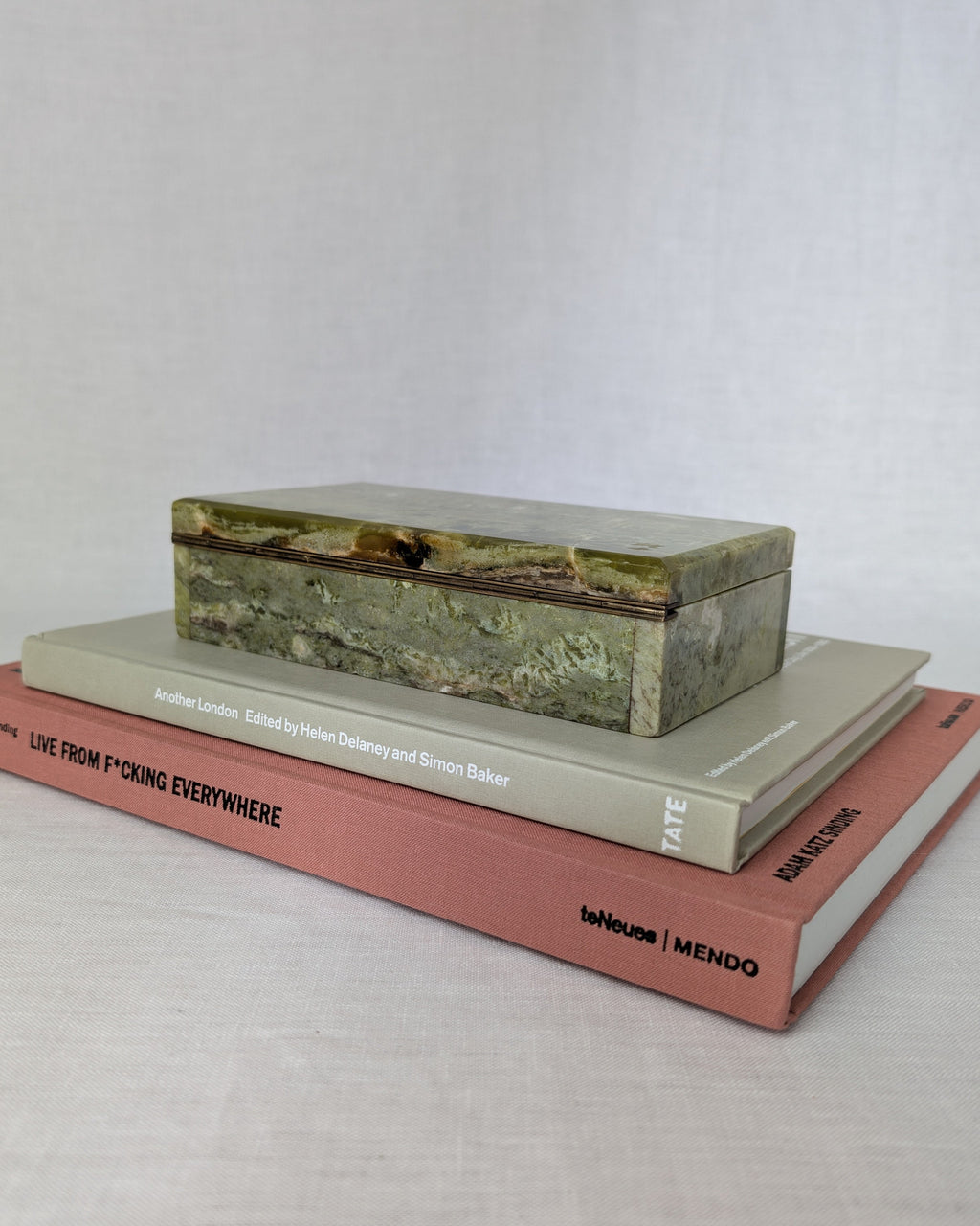 Antique Henry Griffith & Sons Green Marble Trinket Box