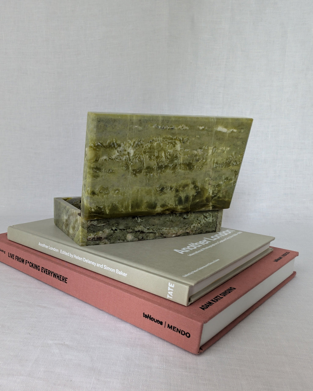 Antique Henry Griffith & Sons Green Marble Trinket Box