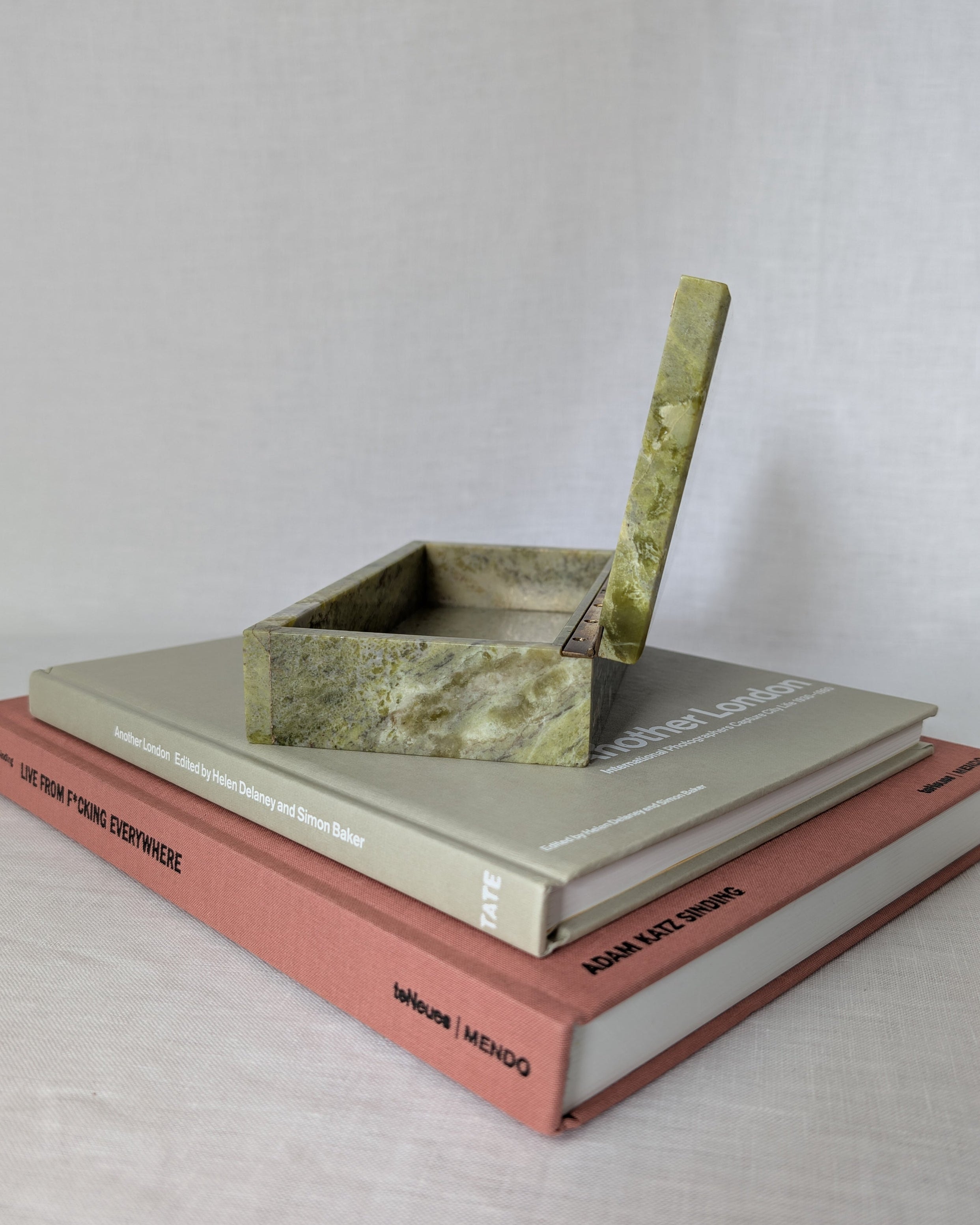 Antique Henry Griffith & Sons Green Marble Trinket Box