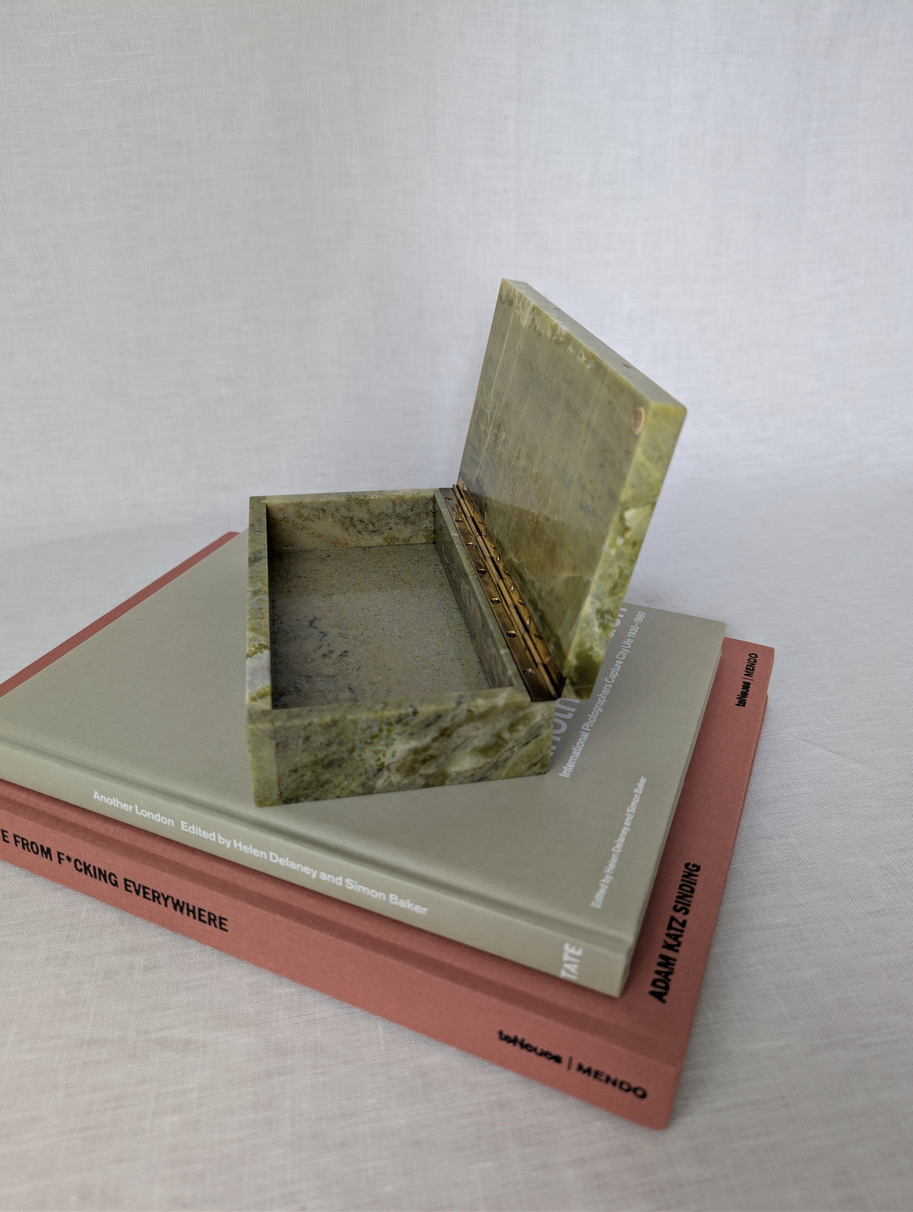 Antique Henry Griffith & Sons Green Marble Trinket Box