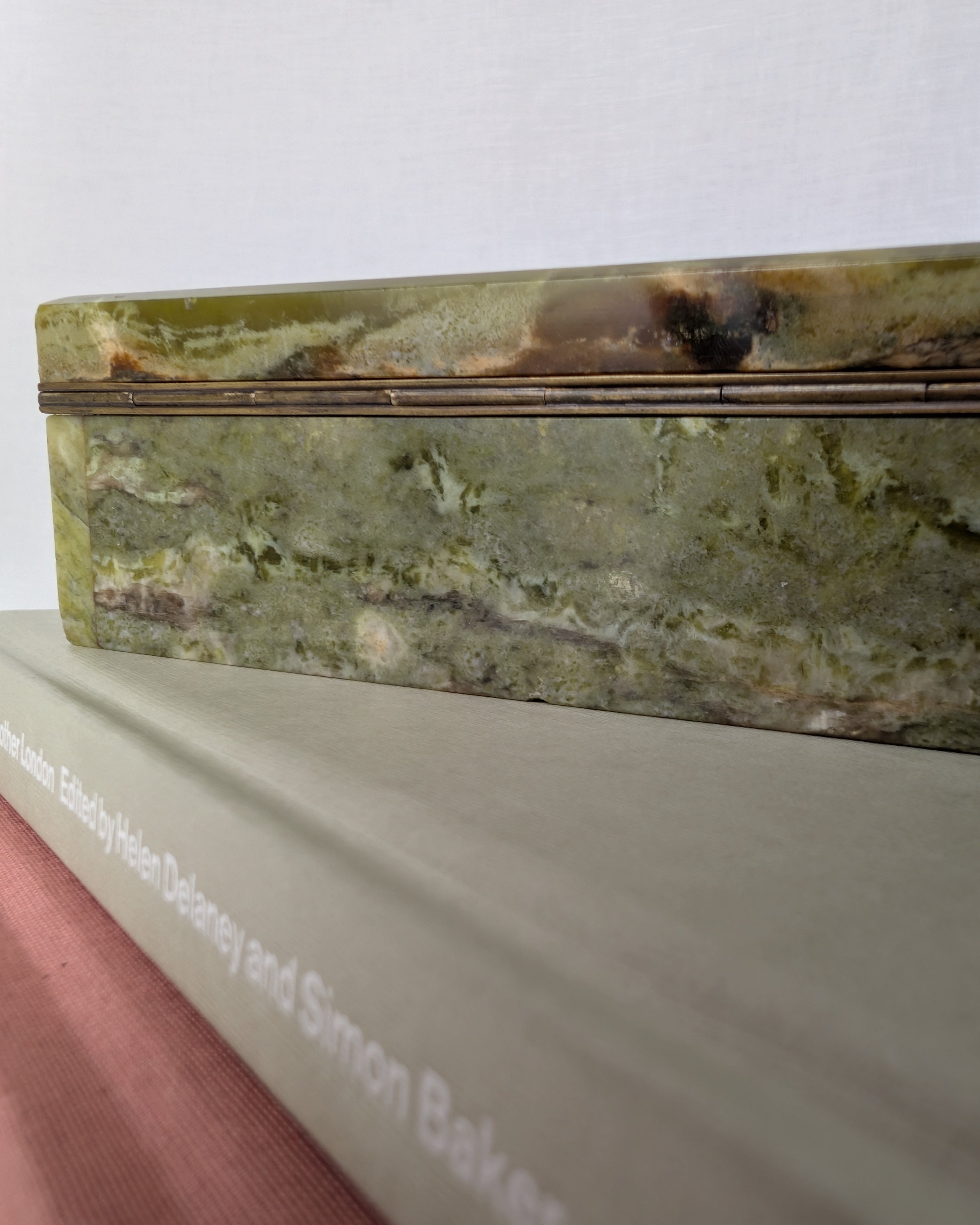 Antique Henry Griffith & Sons Green Marble Trinket Box