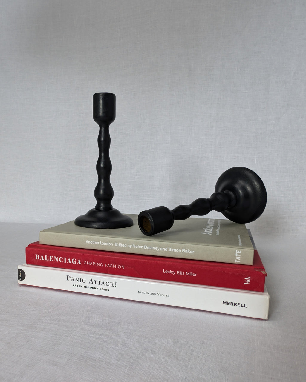 Vintage Oak Bobbin Candle Holders