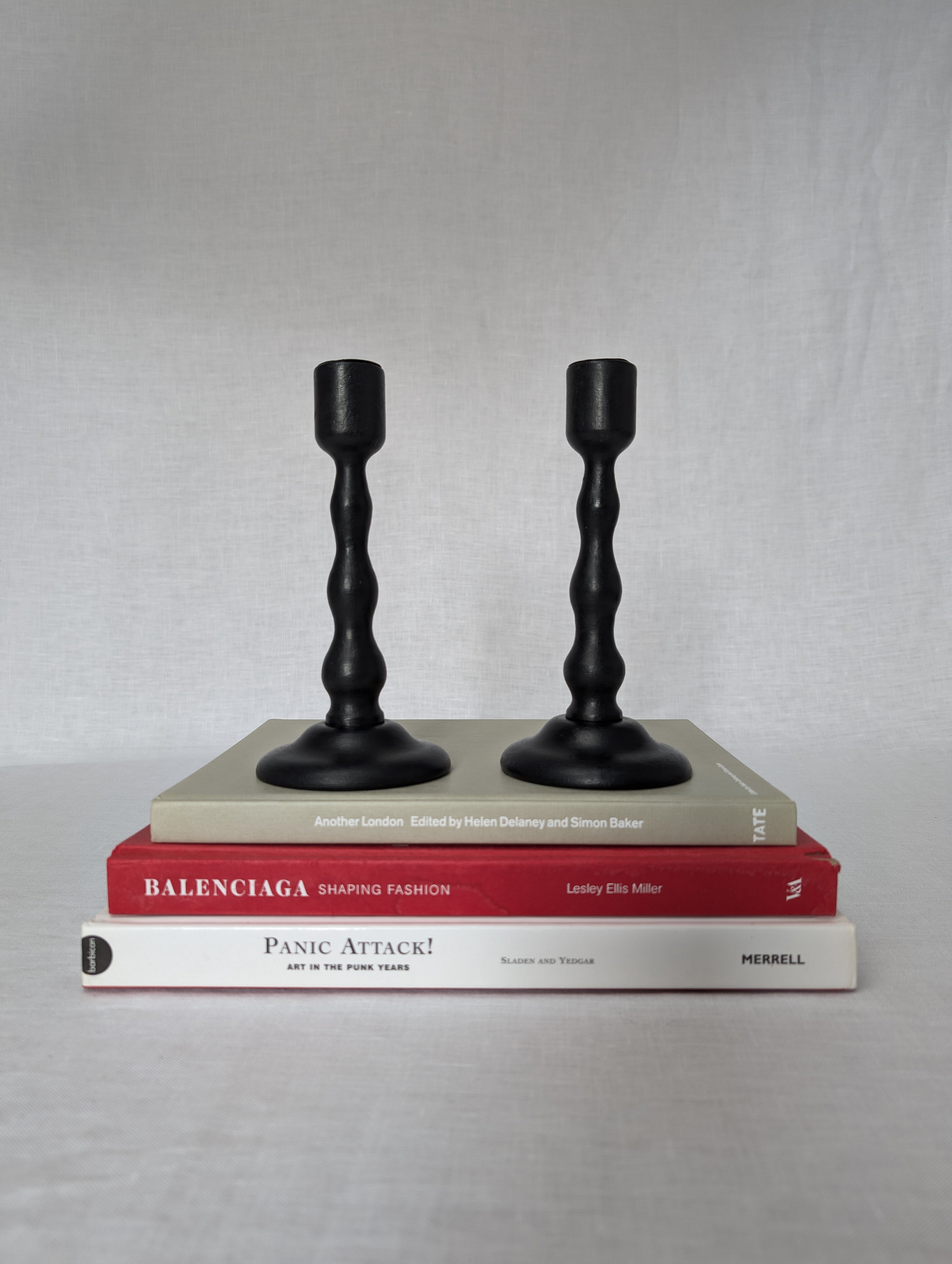 Vintage Oak Bobbin Candle Holders